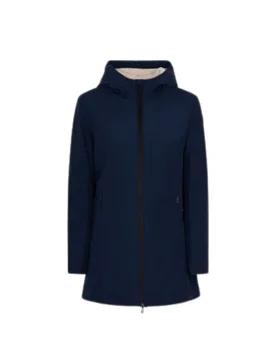 Giubbotto Donna Aurelia long velour Navy - SUNS - FashionsVida