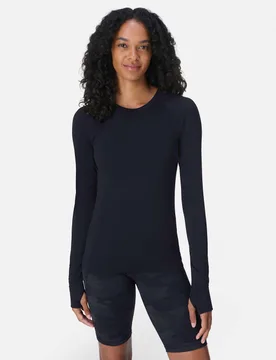 Athlete Seamless 2.0 Round Neck Top Black female - Sweaty betty - FashionsVida
