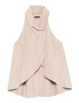 Top in pelle a collo alto