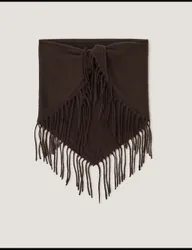 Triangle Fringed Scarf Brown Mix female