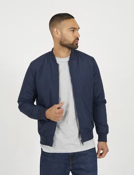 Collarless Bomber Mens Zip-Up Jacket - - Size: M - Brave soul - FashionsVida