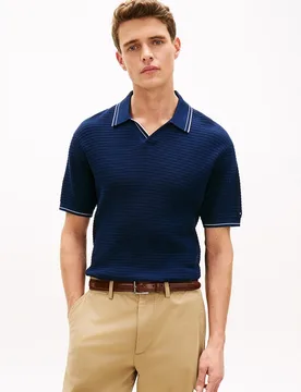 Polo de caballero de manga corta liso - Tommy Hilfiger - FashionsVida