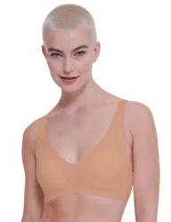 Womens Zero Feel Soft Bra - Brown Polyamide - Size Large