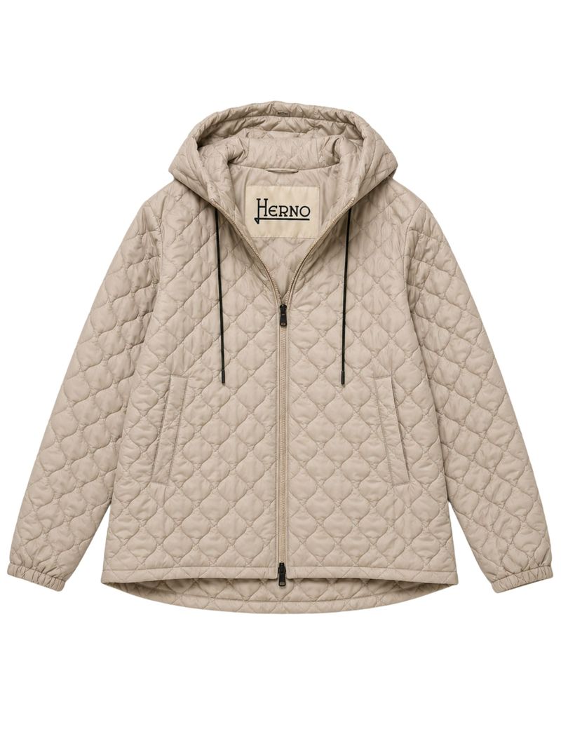 Women's Quilted Down Jacket with Drawstring Hood