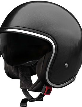 Casco Moto jet AURA Solid Nero Perla taglia S