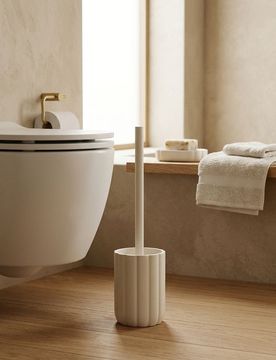 Scopino WC scanalato - bianco