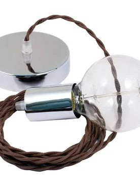 Cables Suspension Luminaire Tc13 2 M Brown / Chrome Plated One Size - Creative - FashionsVida