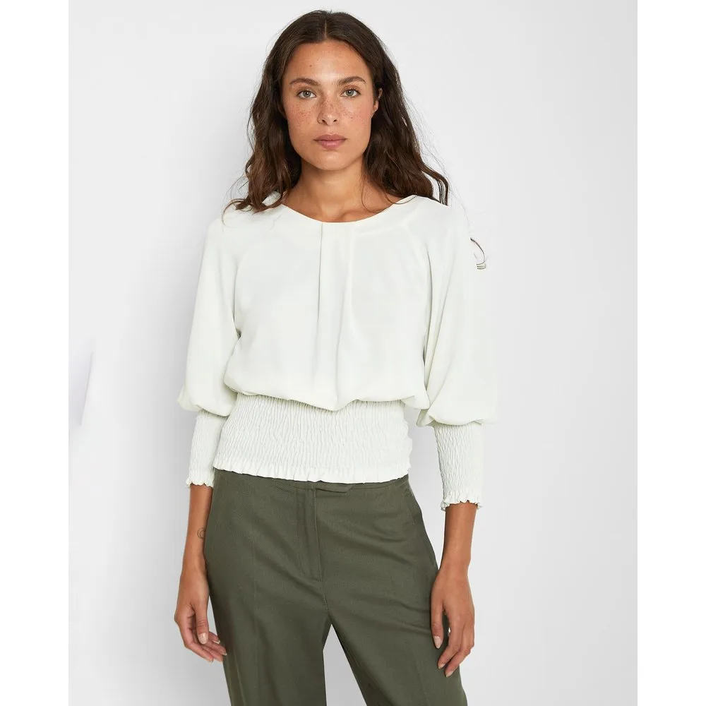 Blusa de mujer de manga larga con fruncidos - Trucco - FashionsVida