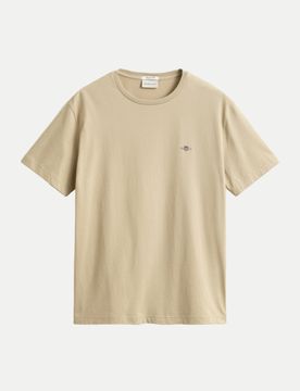 T-Shirt mit Logostickerei Beige 4XL
