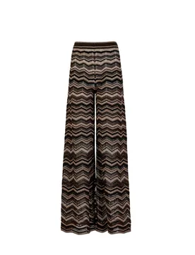 Pantaloni donna d.exterior - chevron traf pant dritto - marrone - Dexterior - FashionsVida