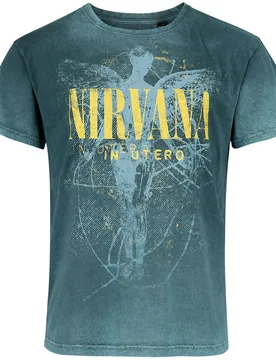 T-Shirt - In Utero Dye - S bis 3XL - für Männer - Größe S - türkis - Lizenziertes Merchandise! - Männer - male - Nirvana - FashionsVida