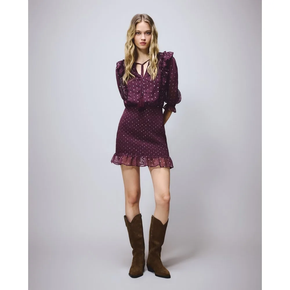 Vestido corto chifón lurex - Green Coast - FashionsVida