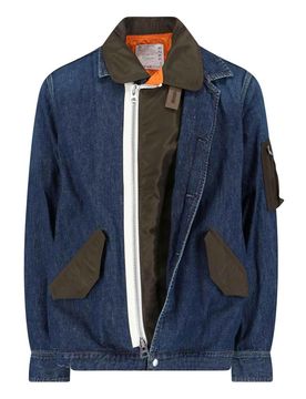 Sacai Giacca In Denim E Nylon