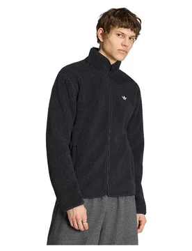 Veste Trefoil Essentials Teddy Fleece Black XS - Adidas Originals - FashionsVida