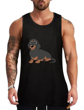Miniature Dachshund - Black & Tan Tank Top Lounge Tank Top Casual Sleeveless Loose Relaxed Top - Aliexpress - FashionsVida