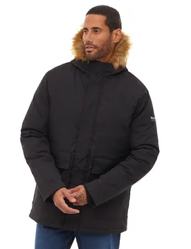 Jarryl Mens Padded Parka Jacket - Black - Size X-Large - Bench - FashionsVida