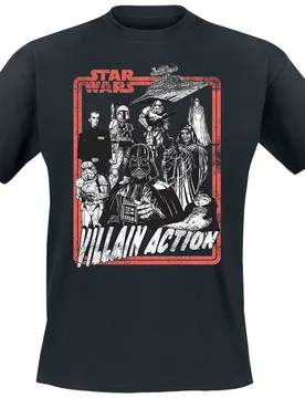 Disney T-Shirt - Villain Action - M bis XXL - für Männer - Größe M - schwarz - Lizenzierter Fanartikel - Männer - male - Star Wars - FashionsVida