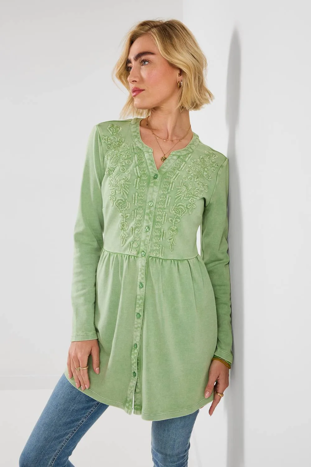 Pink Jersey Tunic - Green - Size: 8 - Joe browns - FashionsVida
