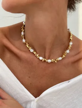 Vintage Irregular Beads Chain Necklace For Women Imitation Baroque Pearl Choker Fashion Jewelry Accessories Gift - Aliexpress - FashionsVida