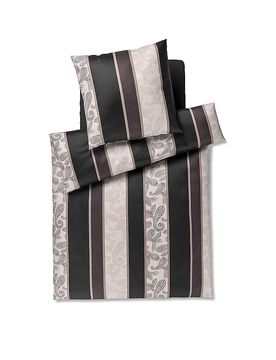 Joop Ropa de cama de satén PAISLEY STRIPES 70x90cm/140x220cm Negro negro