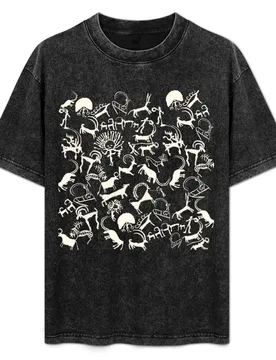 Kyrgyzstan ancient petroglyphs stone drawing seamless pattern T-Shirt Lightweight Gym Training T-Shirt - Aliexpress - FashionsVida