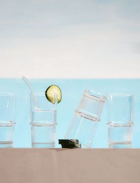 Set di bicchieri con scanalature 4 pack - clear