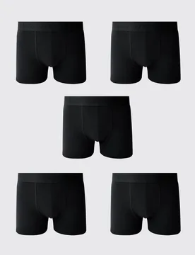 Men's 5 Pack Man Sport Boxers Black Size X-Small Black XS - boohooMAN - FashionsVida