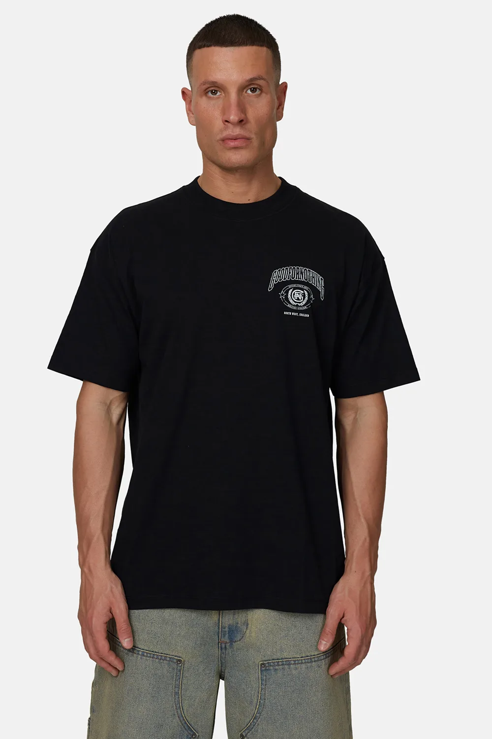 Mens Black Relaxed Graphic Tee - Size Large - Good For Nothing - FashionsVida