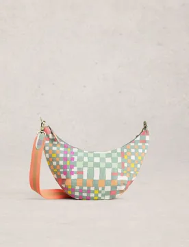 Canvas Striped Cross Body Bag Green female - White stuff - FashionsVida