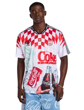 Coca Cola Herren T-Shirts - Weiß - Größe L - Poly Jersey White L - Adidas - FashionsVida