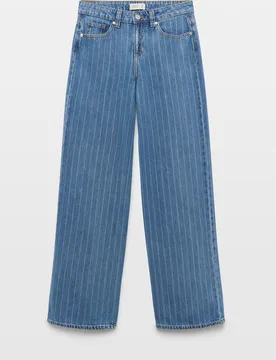 Pantalón recto de mujer con rayas lurex - Green Coast - FashionsVida