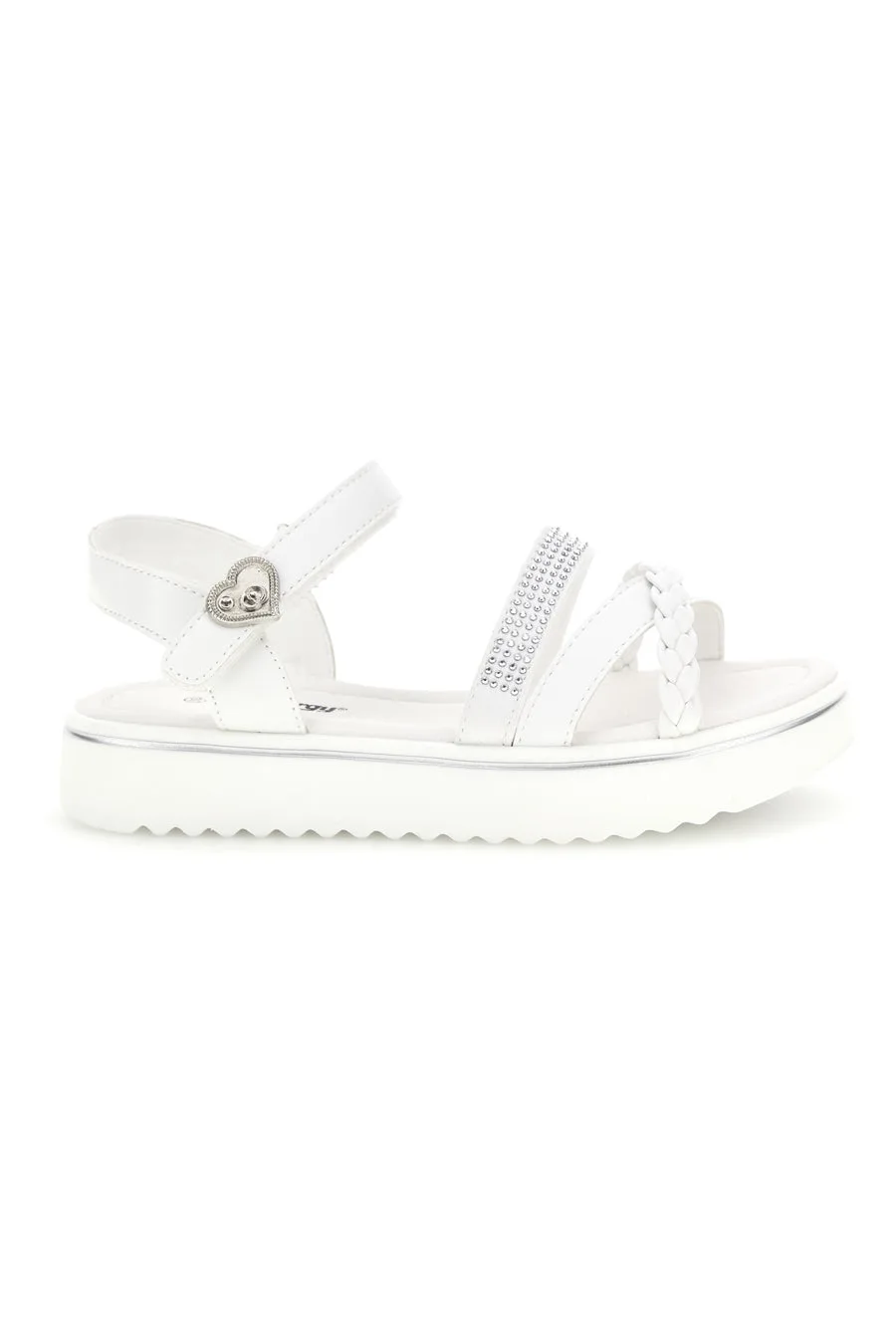 Sandali Bianchi con Strass e Fascia Intrecciata E532 30 - Energy - FashionsVida