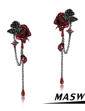 MASW Original Design Hot Cool Style Black Red Rose Flower Dangle Earrings For Women Girl Gift 2025 Trend New Fashion Accessories - Aliexpress - FashionsVida