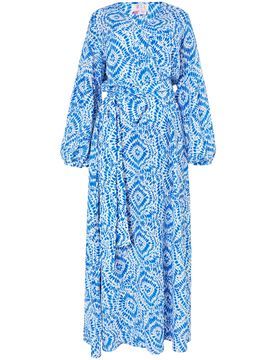 IZIA Vestido azul / blanco