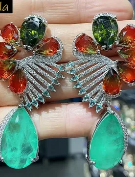 Large Earrings Red Green White Big Water Drop Dangling Earrings Women Wedding Evening Party Gift Female - Aliexpress - FashionsVida