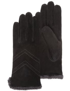 Gants tactiles cuir velours Noir noir 6.5