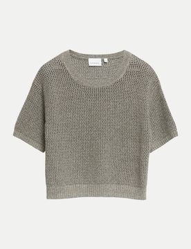 Strickpullover aus Ajourstrick Braun 44