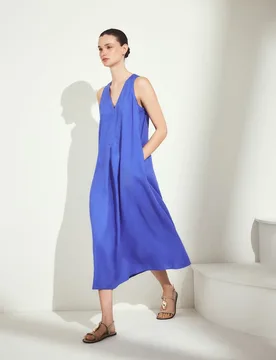 Vestido largo de lino sin mangas - Woman El Corte Inglés - FashionsVida