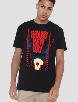 Unisex Spiderman Brand New Day New York Hero T-Shirt, Black Size: Medium - Black - Size: M - Marvel - FashionsVida