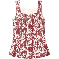 Top estilo corset de tirantes con lino de mujer