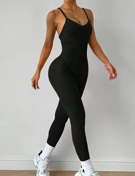 Mono de yoga texturizado para mujer, monos de entrenamiento, ropa de entrenamiento para mujer, ropa deportiva para mujer, atuendo deportivo para mujer - Shein - FashionsVida