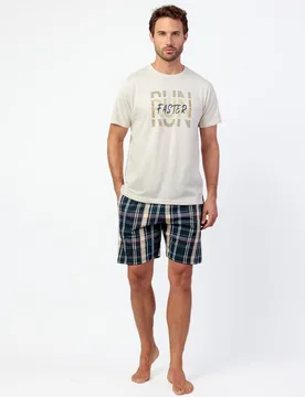 Pijama corto de hombre de punto de color - Admas - FashionsVida