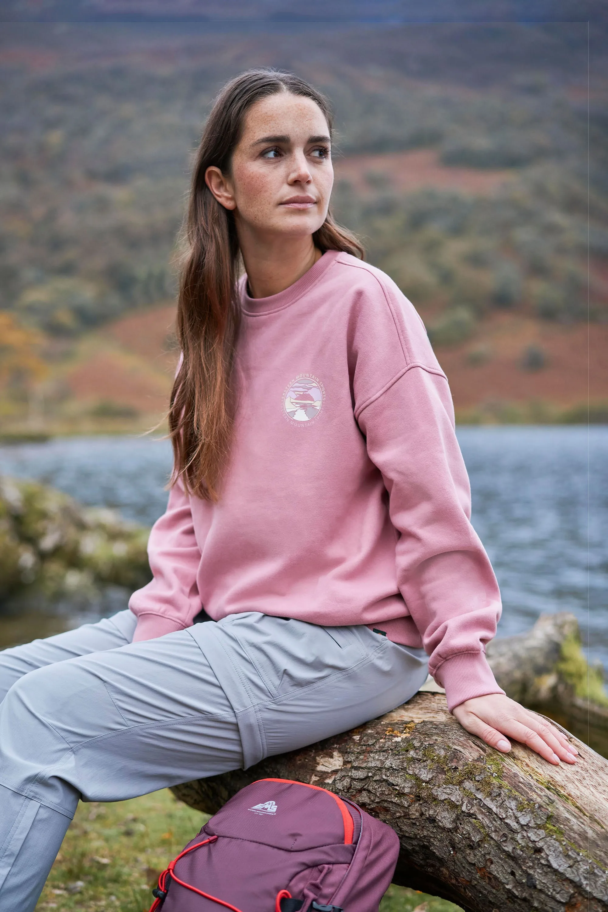 Printed Womens Sweatshirt - Pink - Pink - Size: 14 - EMS - FashionsVida