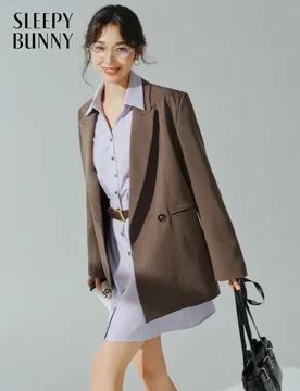 Elegant Loose Double-Breasted Blazer Autumn Lapel Suit Jacket Stylish Casual Small Coat for Daily and Professional Look Workwear - Aliexpress - FashionsVida