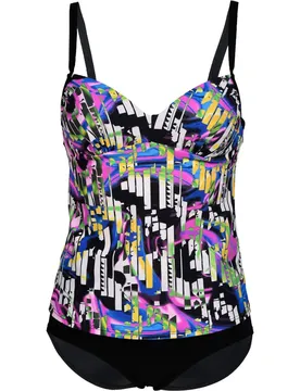 Bodylift Tankini Carolina C-Cup Damen Badeanzug, schwarz 44