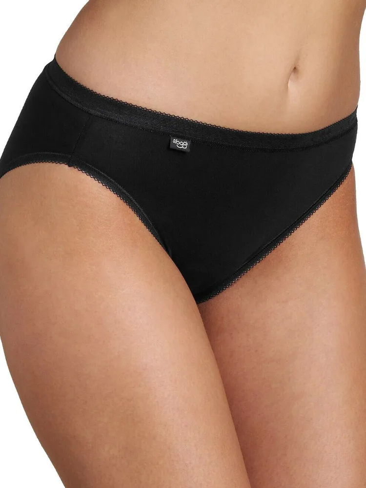 Womens Basic+ Tai Briefs 4 Pack - Black - Size 3xl - Sloggi - FashionsVida