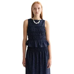 Blouse Sans Manches Smocked Peacoat S