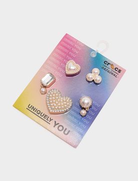 Er-Pack Pearly Hearts Jibbitz Anhänger - Damen, Mehrfarbig - female - Size: One Size