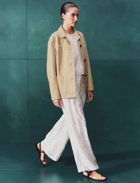 Embroidered Knot Wide Leg Trousers Soft White female - Autograph - FashionsVida