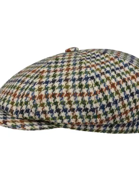 Hatteras Denaby Harris Tweed Flat Cap by - oatmeal - Size: S (54-55 cm) - Stetson - FashionsVida
